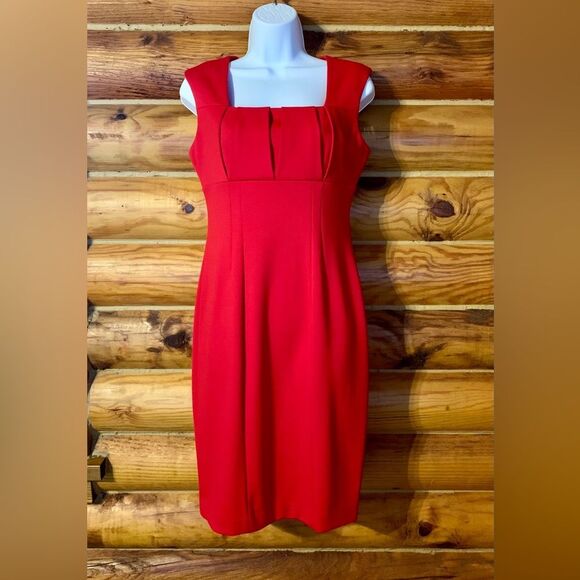 Calvin Klein True Red Sheath Dress Size 4 - Picture 1 of 11